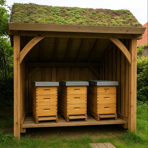 Oak outbuilding with sedum roof